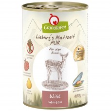 GranataPet Venison Pur - bezobilné mokré krmivo pre psov, divina - 12x 800g