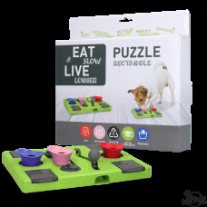 Eat Slow Live Longer Puzzle Rectangle - hračka pre psa pre inteligenciu, obdĺžnik