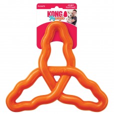 KONG Flyangle (L) - pływający aport dla psa, sprężysty, delikatny dla zębów - Pomarańczowy