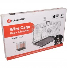 Flamingo Keo Silver - metalowa klatka dla psa, XL: 70x109x76cm