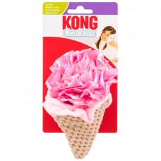 KONG Crackles Scoopz - szeleszcząca zabawka dla kota, z kocimiętką, rożek lodowy - Różowy