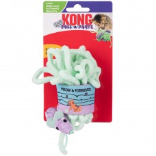 KONG Pull-A-Partz Yarnz - zabawka dla kota 3w1, kłębek wełny i mysz w szeleszczącej owijce, z kocimiętką - Fioletowy