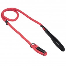 KONG Rope Slip Leash One Size 1,5m - zaciskowa, regulowana smycz dla psa, z odblaskowymi przeszyciami - Czerwony