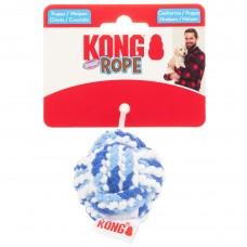 KONG Rope Ball Puppy Blue - sznurowa, miękka piłka dla szczeniaka, niebieska - S
