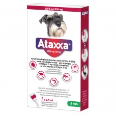 Ataxxa 1250mg/250mg - krople dla na pchły, kleszcze i komary dla psa o wadze 10-25kg