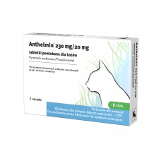Anthelmin 230mg/20mg 2szt. - tabletki odrobaczające dla kota