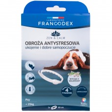 Francodex Obroża antystresowa dla psa 60cm - zapewnia ukojenie i dobre samopoczucie, z walerianą