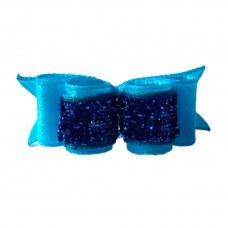 Blovi Bow Mini saténová mašľa s malým displejom - modrá
