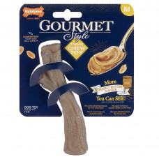 Nylabone Gourmet Stick Peanut Butter - wytrzymały gryzak dla psa, intensywny smak masła orzechowego - M