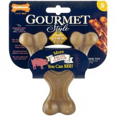 Nylabone Gourmet Wishbone Bacon - wytrzymały gryzak dla psa, intensywny smak bekonu - S