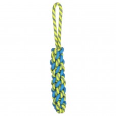 Flamingo Knotted Stick 38cm - pletená palica pre psa, modrá a žltá