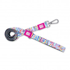 Max&Molly Short Leash Magic Zebra - farebné mestské vodítko pre psa, dúhový vzor zebry, 120 cm - S