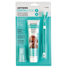 Artero Dental Pack - zastaw do czyszczenia zębów psa, szczoteczka nakładka na palec i pasta