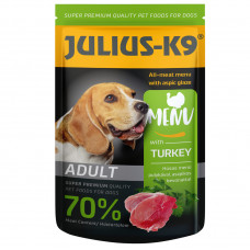 Julius-K9 Turkey - pełnoporcjowa mokra karma dla psa z indykiem - 16x 125g