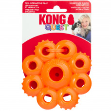KONG Quest Star Pods S 11cm - zabawka dla psa na smakołyki, gumowy kwiatek - Pomarańczowy