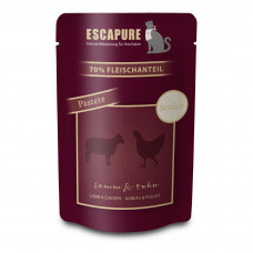 Escapure Senior Pastete Lamm mit Huhn 100g - bezzbożowa mokra karma dla kocich seniorów, pasztet z jagnięciny i kurczaka