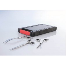 Aesculap VH015C Set - profesionálna súprava v kufríku: 7 palcové jednostranné stenčovacie nožnice + rovné a zahnuté nožnice 7,5 palcové