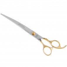 Special One Golden Elitte Curved Scissors 8,5" - pevné, zakrivené nožnice na úpravu, s dlhými čepeľami a pozlátenou rukoväťou