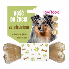 Lovi Food Chewing Bone with Ostrich S - žuvacia kosť pre psov, so pštrosom