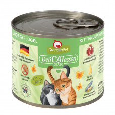 GranataPet DeliCatessen Kitten/Junior Poultry - bezzbożowa mokra karma dla kociąt, z drobiem - 12x 200g