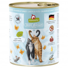 GranataPet DeliCatessen Losos & Turecko - bezobilné mokré krmivo pre mačky, lososy a morky - 800 g
