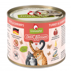GranataPet DeliCatessen Turkey & Shrimps - bezzbożowa mokra karma dla kota, indyk i krewetki - 200g