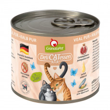 GranataPet DeliCatessen Veal Pur - bezzbożowa mokra karma dla kota, cielęcina - 200g