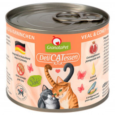 GranataPet DeliCatessen Veal & Coney - bezzbożowa mokra karma dla kota, cielęcina i królik - 200g