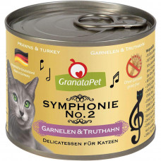 GranataPet Symphonie No.2 - wysokomięsna karma dla kota, krewetki i indyk - 200g