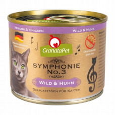 GranataPet Symphonie No.3 - wysokomięsna karma dla kota, dziczyzna i kurczak - 6x 200g