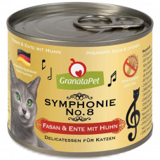 GranataPet Symphonie No.8 - wysokomięsna karma dla kota, bażant i kaczka z kurczakiem - 200g