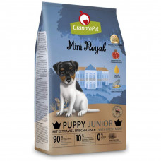 GranataPet Mini Royal Junior/Puppy 1kg - bezzbożowa sucha karma dla szczeniąt małych ras, 70% drobiu z łososiem i 20% warzyw