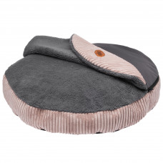 Biglo Bed Cleo Pink - manšestrový pelech pre psa s poťahom, ružová a šedá - XL