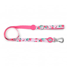 Dashi Flamingo Leash 120cm - mestské páskové vodítko pre psov, vzor plameniaky - L