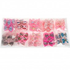 Groom Professional Pink Fashion Bows Balenie 100 kusov - krásne mašle pre psíkov, odtiene ružovej