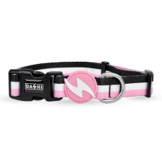 Dashi Stripes Pink & Black Collar - obojok pre psa, pruhy - L