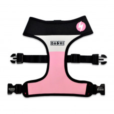 Dashi Stripes Pink & Black Neo Mesh postroj - beztlakový, obojstranný postroj pre psa, vyrobený z neoprénu, popruhy - XL