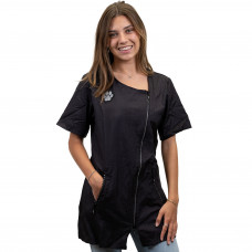 Tikima Caterina Shirt Black - damska bluza groomerska z krótkim rękawem, bogato zdobiona, czarna - S
