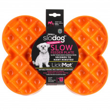 LickiMat Slodog Small - miska spowalniająca jedzenie, tacka do lizania dla psa, mała - Pomarańczowy