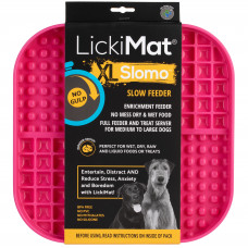 LickiMat Slomo XL - mata do lizania dla średniego i dużego psa, twarda - Różowy