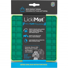 LickiMat Mini Tuff Playdate - malá ligotavá podložka pre malého psíka, tvrdý, kockovaný vzor - Zelená