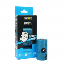 Dashi Popeye Poop Bag Tašky 4x15 ks. - biologicky rozložiteľné vrecká na psie exkrementy, 23x32cm