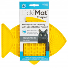LickiMat Classic Casper - mata do lizania dla kota i małego psa, miękka - Żółty