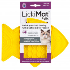 LickiMat Classic Felix - mata do lizania dla kota i małego psa, miękka - Żółty