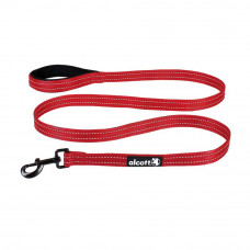 Alcott Adventure Leash 180cm Bright Red - reflexné páskové vodítko pre psov, intenzívne červené - S