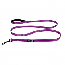 Alcott Adventure Leash 180cm Purple - odblaskowa smycz taśmowa dla psa, fioletowa - S