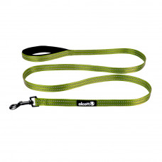 Alcott Adventure Leash 180cm Green - odblaskowa smycz taśmowa dla psa, zielona - M