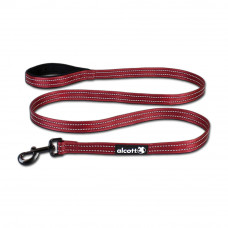 Alcott Adventure Leash 180cm Červené - reflexné páskové vodítko pre psa, červené - L