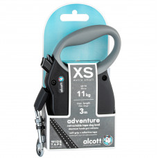 Alcott Adventure Retractable Leash Black - odblaskowa smycz automatyczna dla psa, czarna - XS