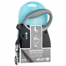 Alcott Adventure Retractable Leash Black - odblaskowa smycz automatyczna dla psa, czarna - L
